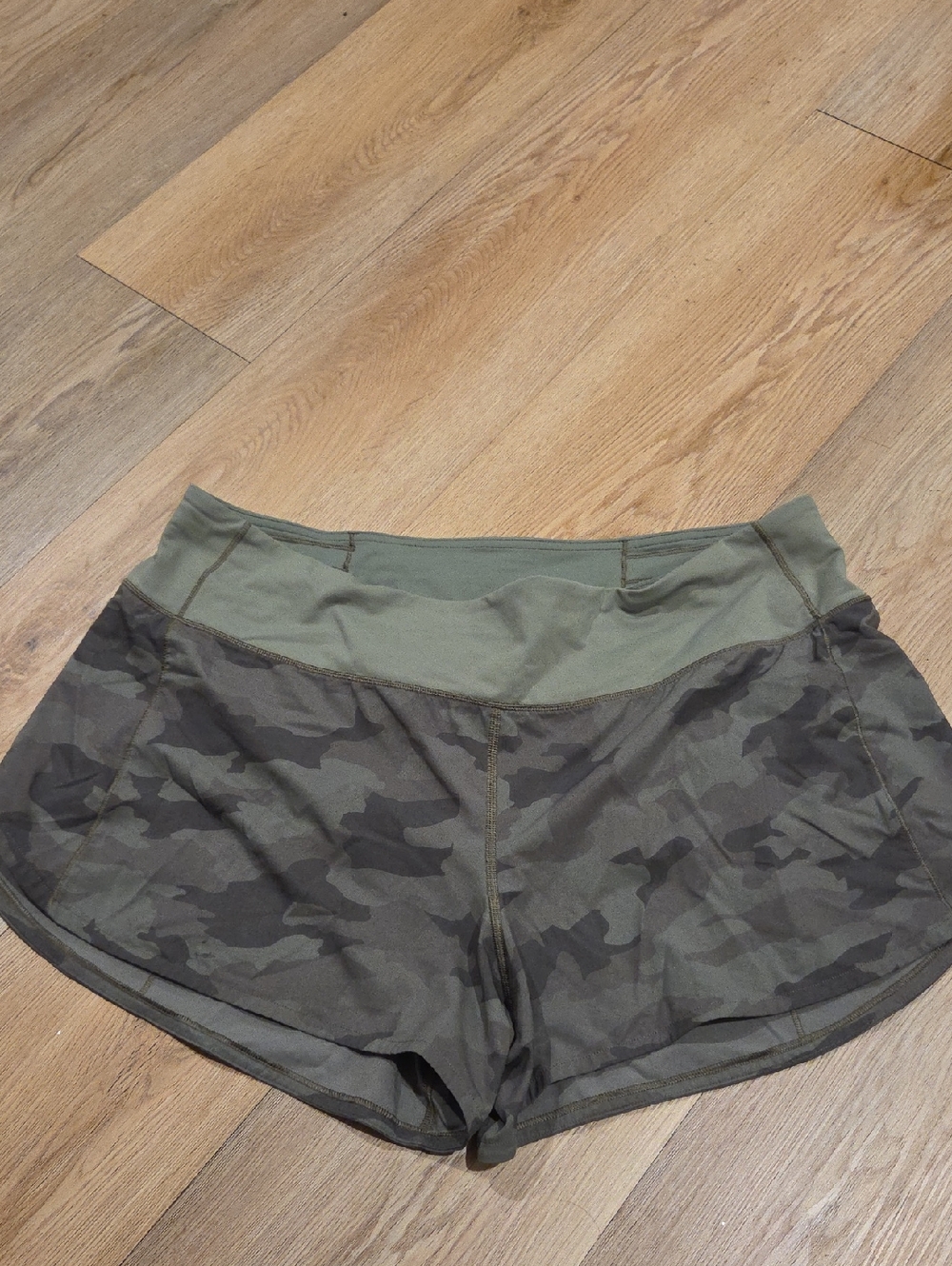 lululemon athletica Olive Camo Running Shorts